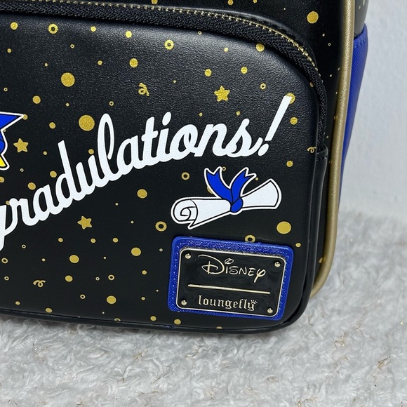 Loungefly Disney Graduation Backpack - Black and Blue - Picture 10 of 11